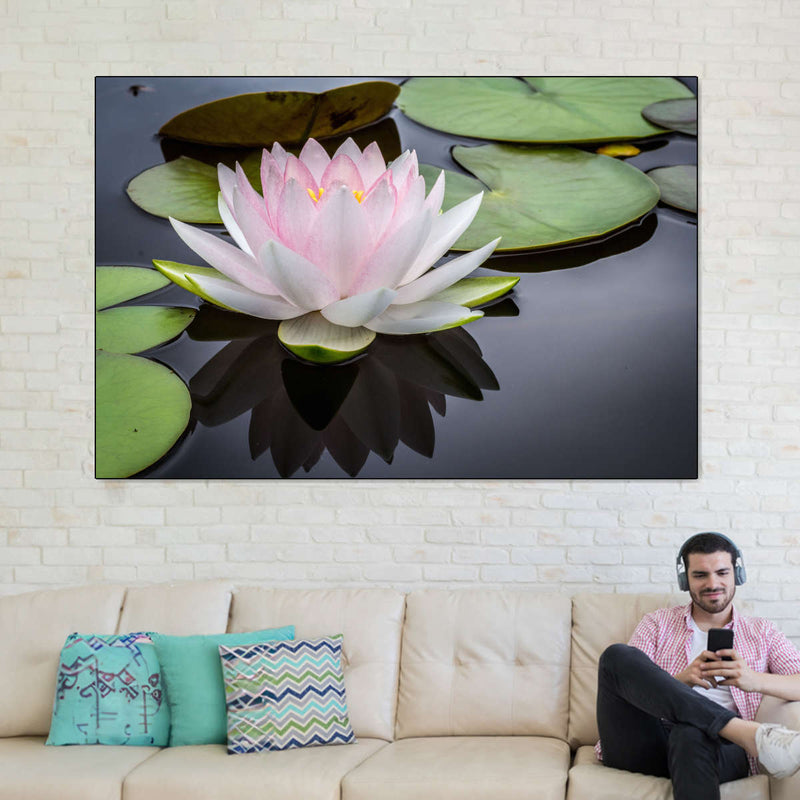 Pinkish White Lotus Wall Art