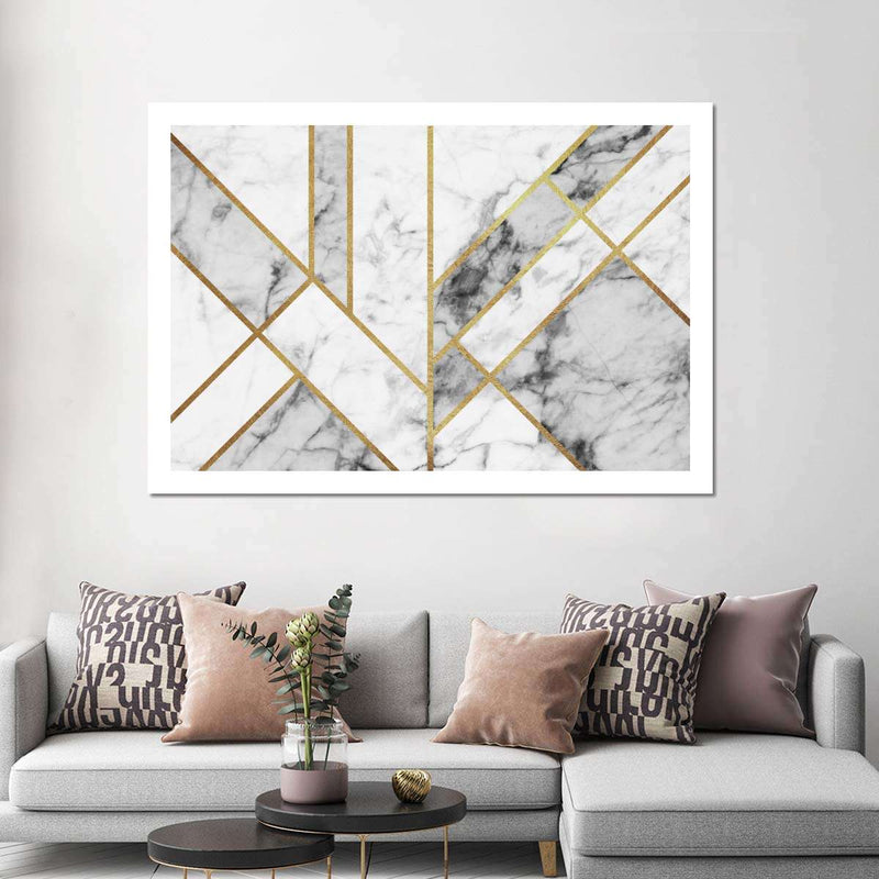 Marble Texture Geometric Abstract Wall Art