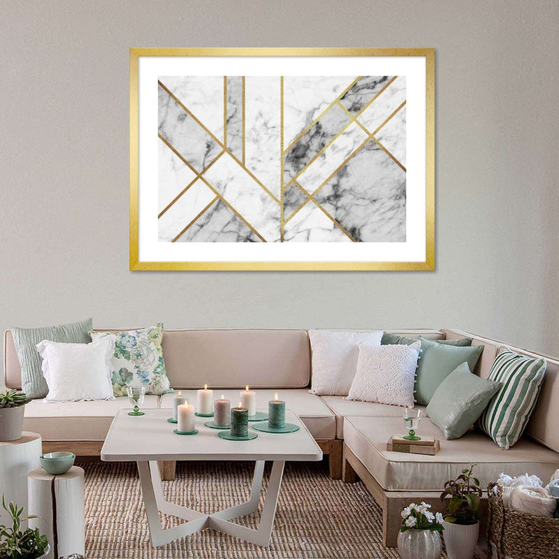 Marble Texture Geometric Abstract Wall Art