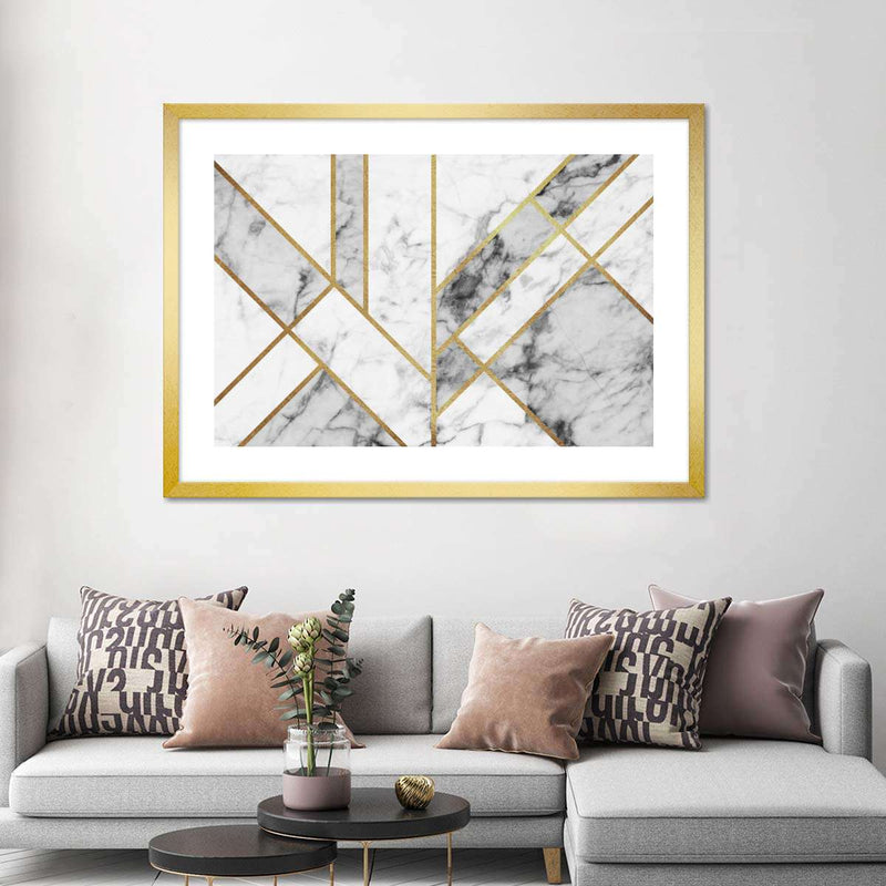 Marble Texture Geometric Abstract Wall Art