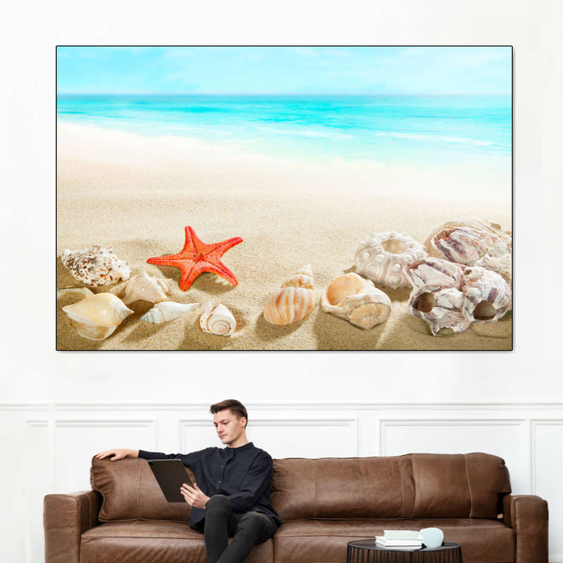 Seashells At The Beach Wall Art
