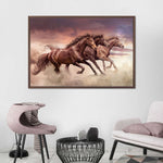 Three Running Horses Wall Art