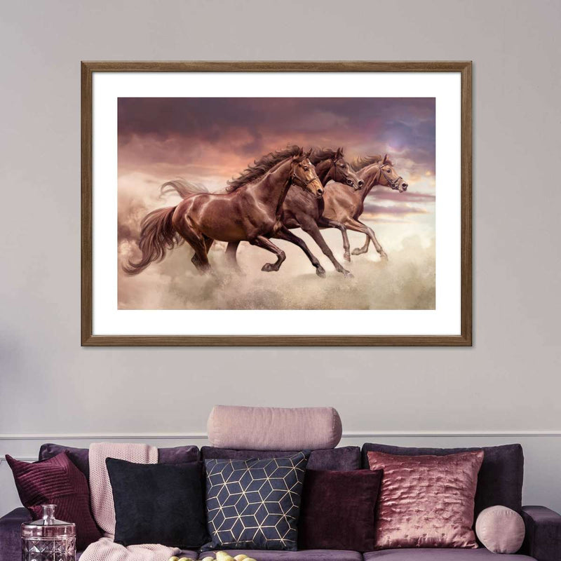 Three Running Horses Wall Art