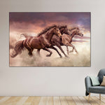 Three Running Horses Wall Art