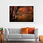 Orange Autumn Lake Wall Art