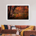 Orange Autumn Lake Wall Art