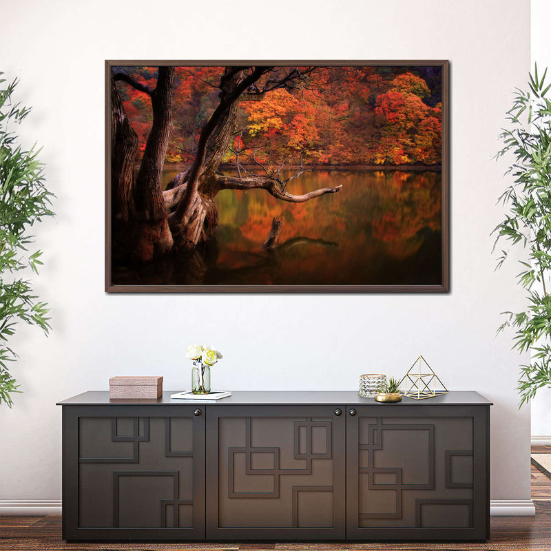 Orange Autumn Lake Wall Art