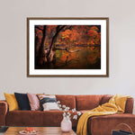 Orange Autumn Lake Wall Art