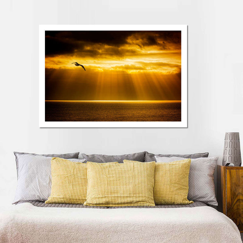 Golden Ocean Sky Wall Art