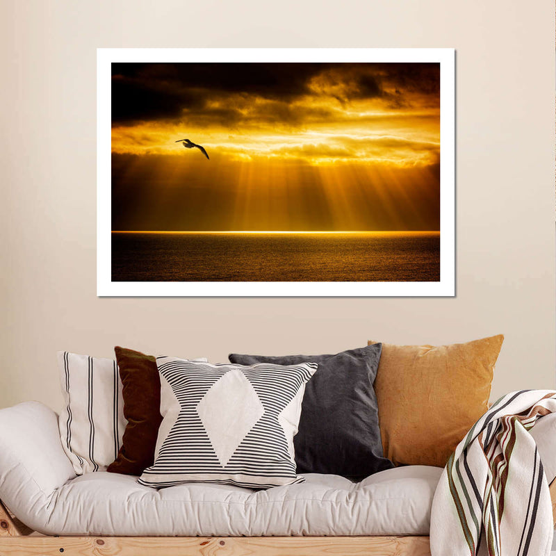 Golden Ocean Sky Wall Art