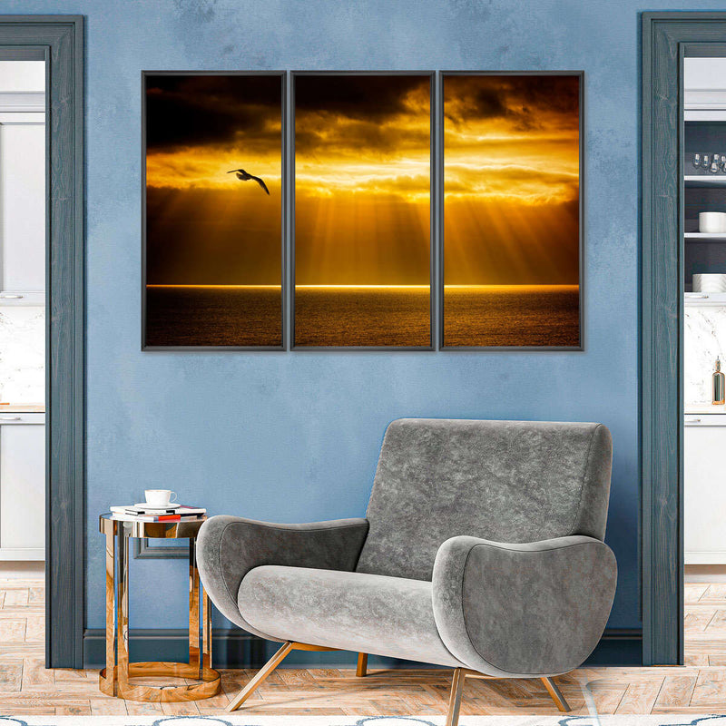 Golden Ocean Sky Wall Art