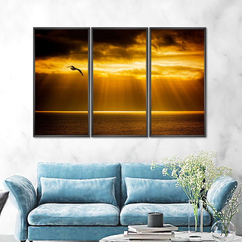 Golden Ocean Sky Wall Art