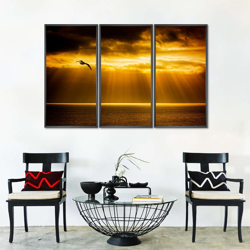 Golden Ocean Sky Wall Art