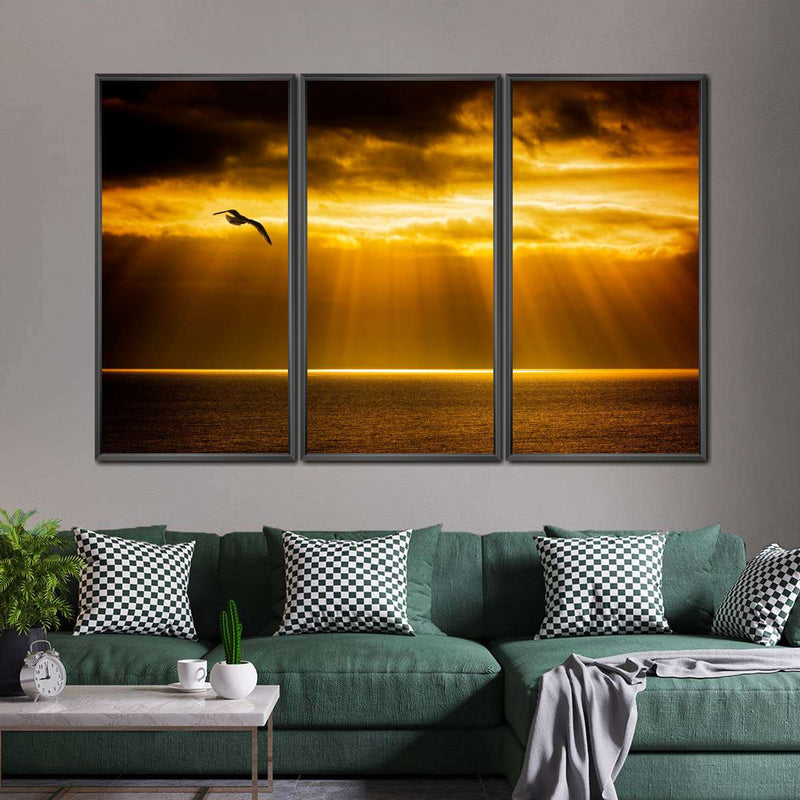 Golden Ocean Sky Wall Art