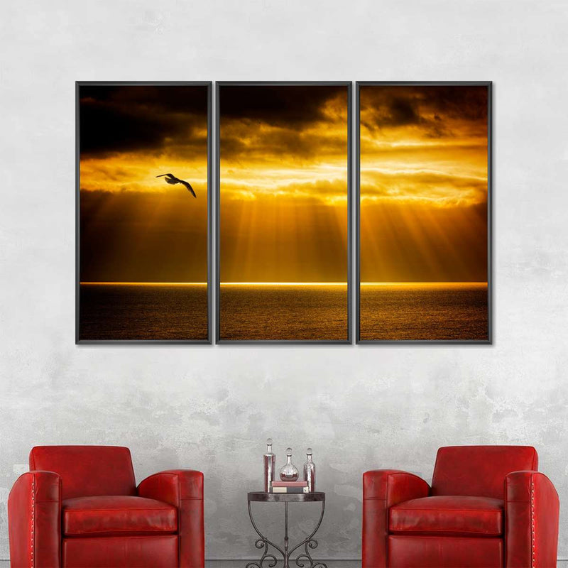 Golden Ocean Sky Wall Art