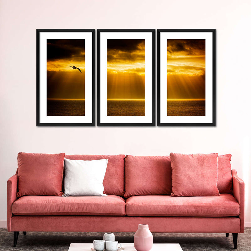 Golden Ocean Sky Wall Art
