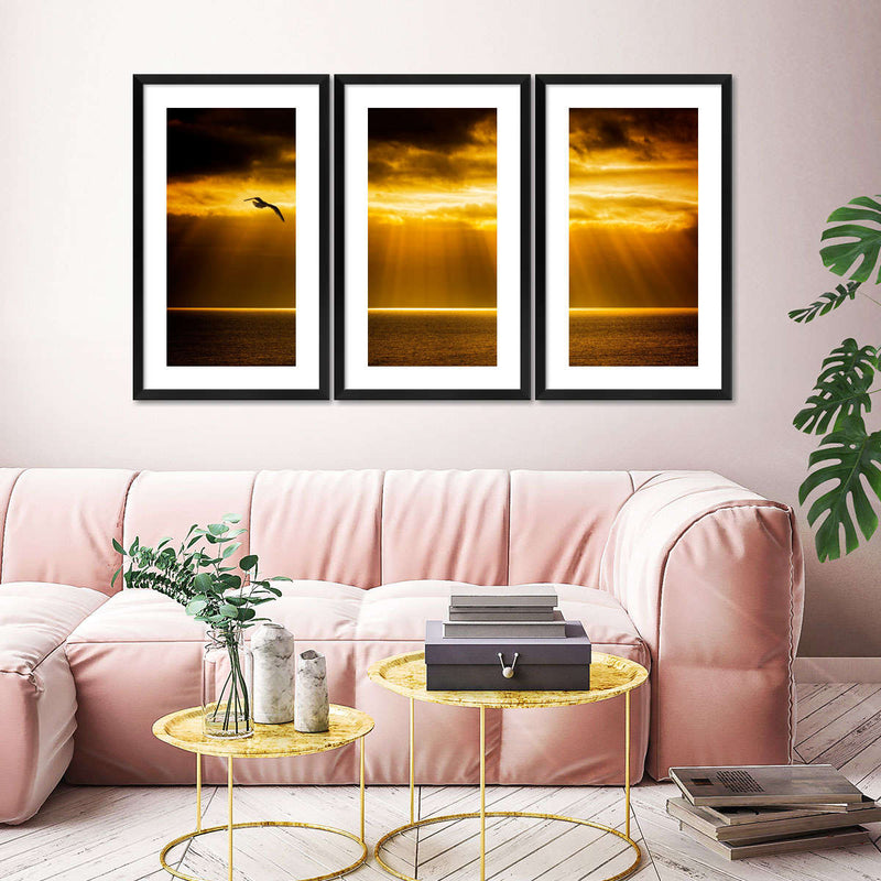 Golden Ocean Sky Wall Art