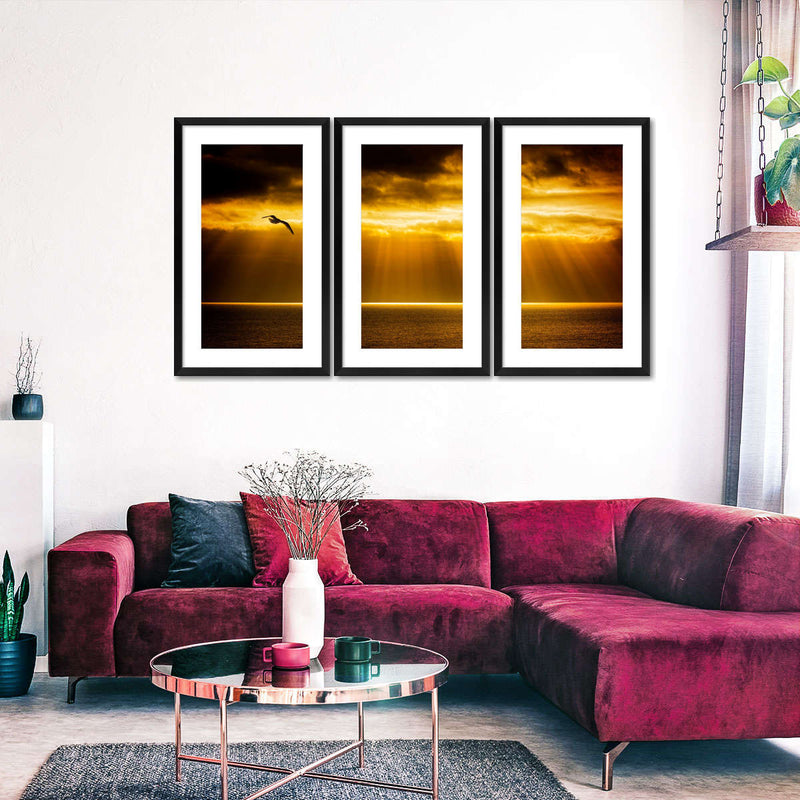 Golden Ocean Sky Wall Art