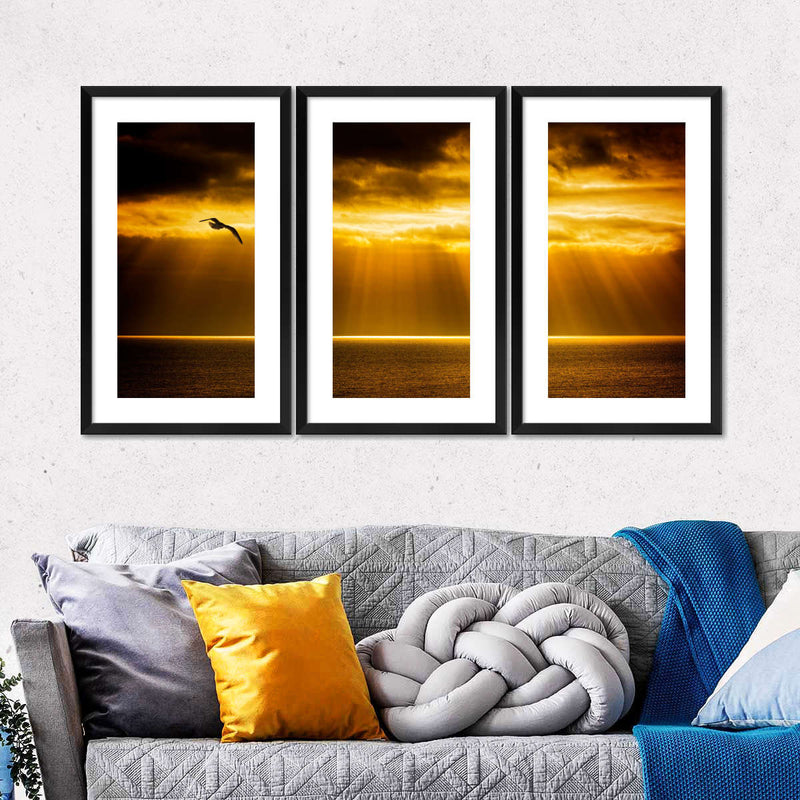 Golden Ocean Sky Wall Art