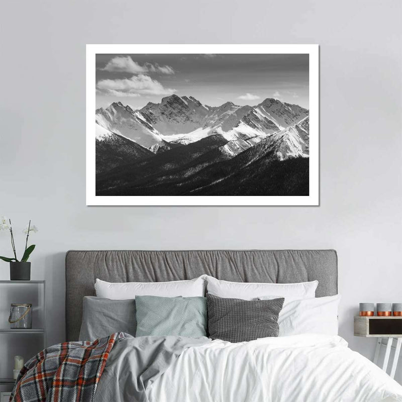 Monochrome Rocky Mountains Wall Art