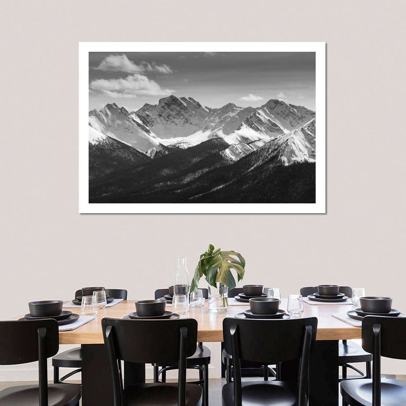 Monochrome Rocky Mountains Wall Art