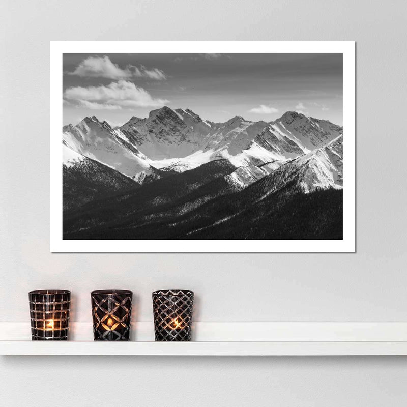 Monochrome Rocky Mountains Wall Art