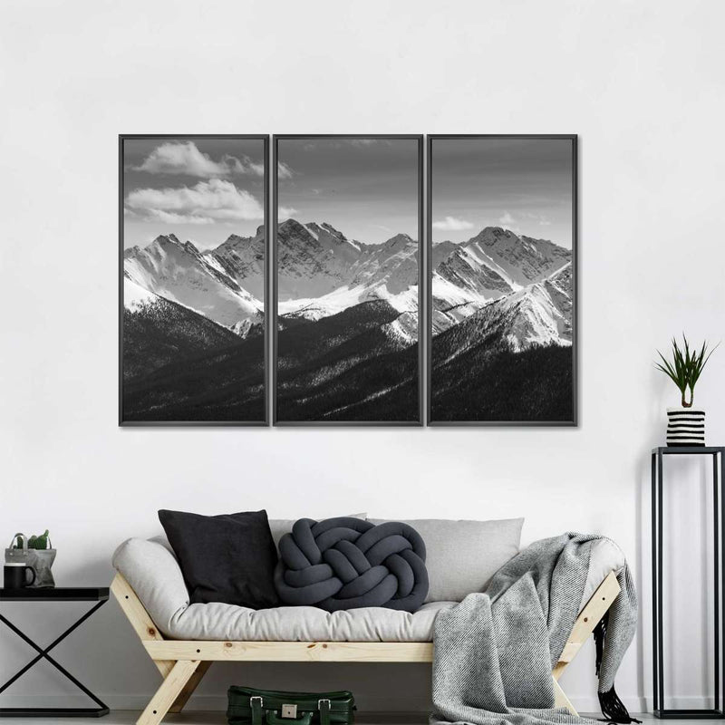 Monochrome Rocky Mountains Wall Art