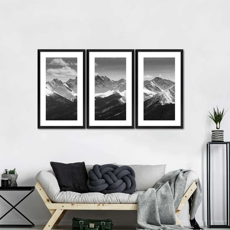 Monochrome Rocky Mountains Wall Art