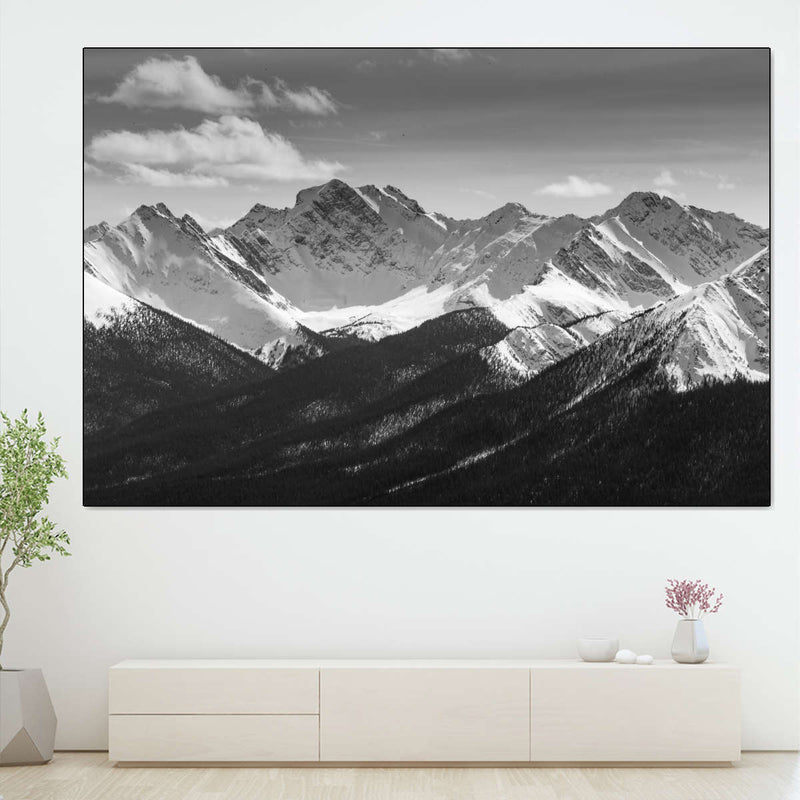 Monochrome Rocky Mountains Wall Art