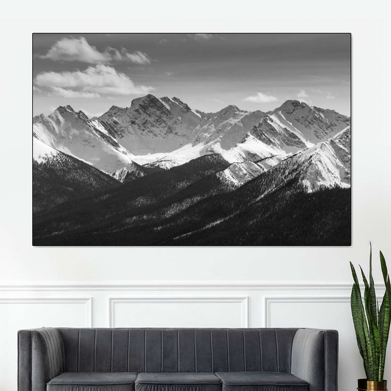 Monochrome Rocky Mountains Wall Art