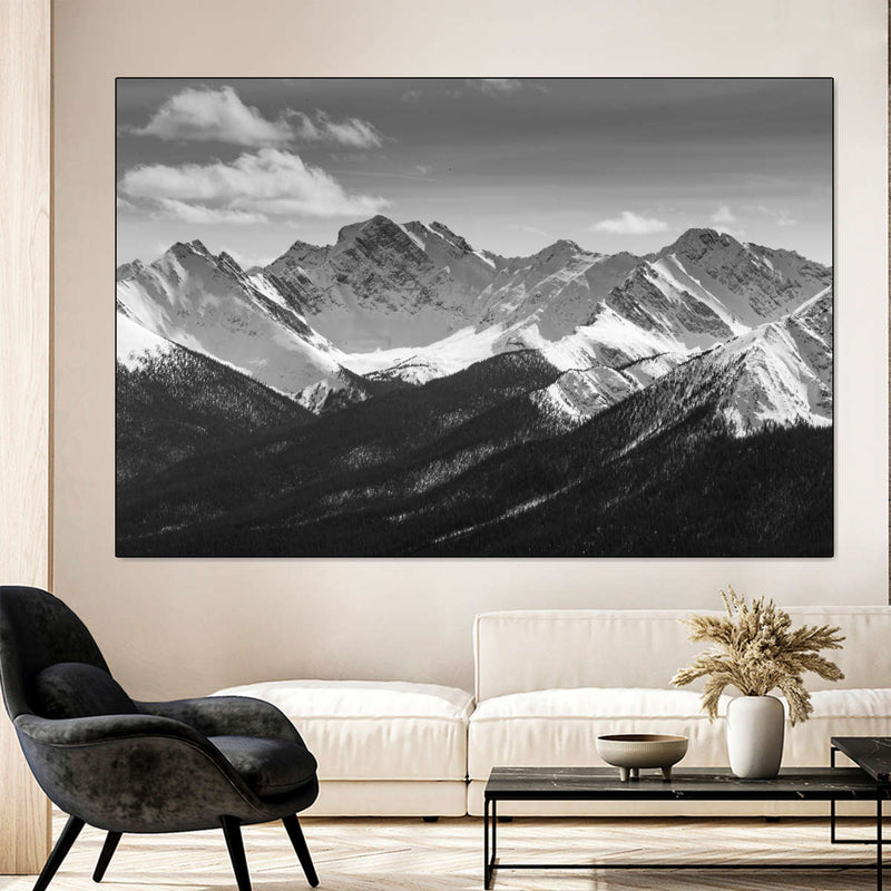 Monochrome Rocky Mountains Wall Art