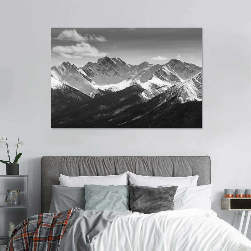 Monochrome Rocky Mountains Wall Art