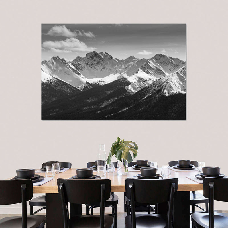 Monochrome Rocky Mountains Wall Art