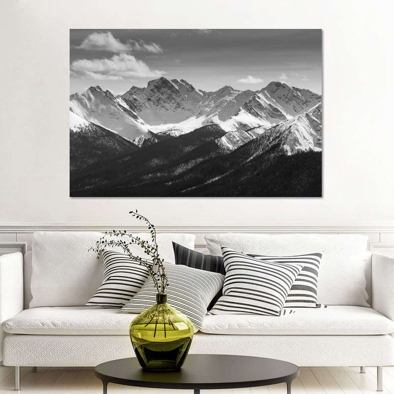 Monochrome Rocky Mountains Wall Art
