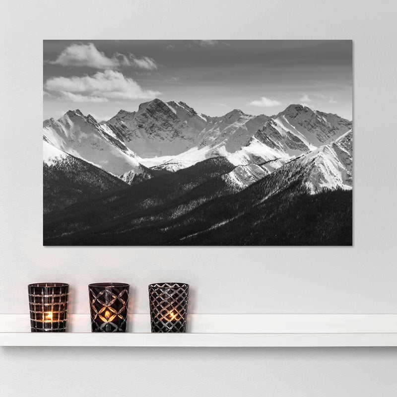 Monochrome Rocky Mountains Wall Art