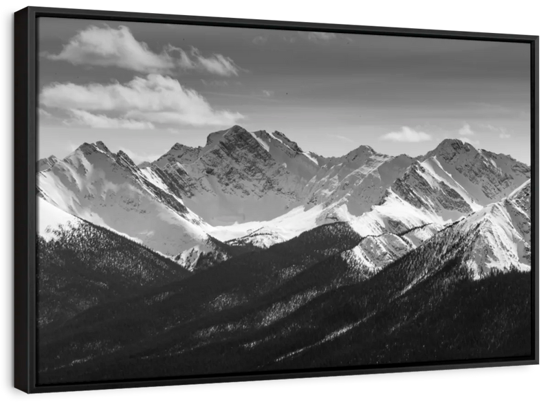Monochrome Rocky Mountains Wall Art