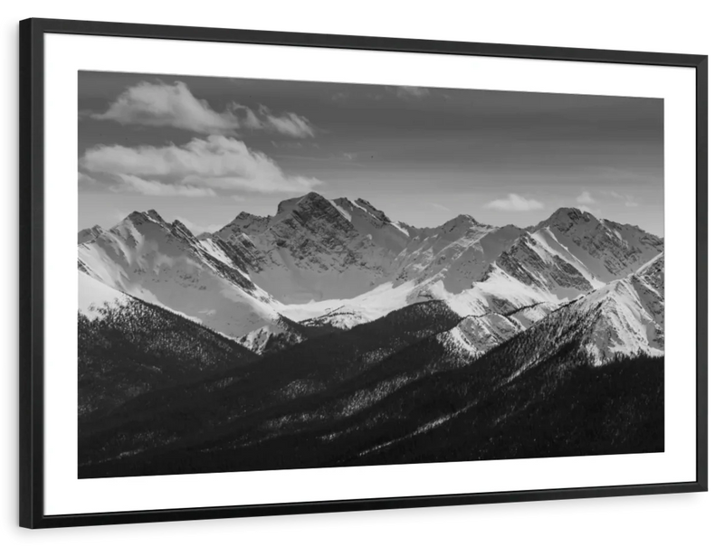 Monochrome Rocky Mountains Wall Art