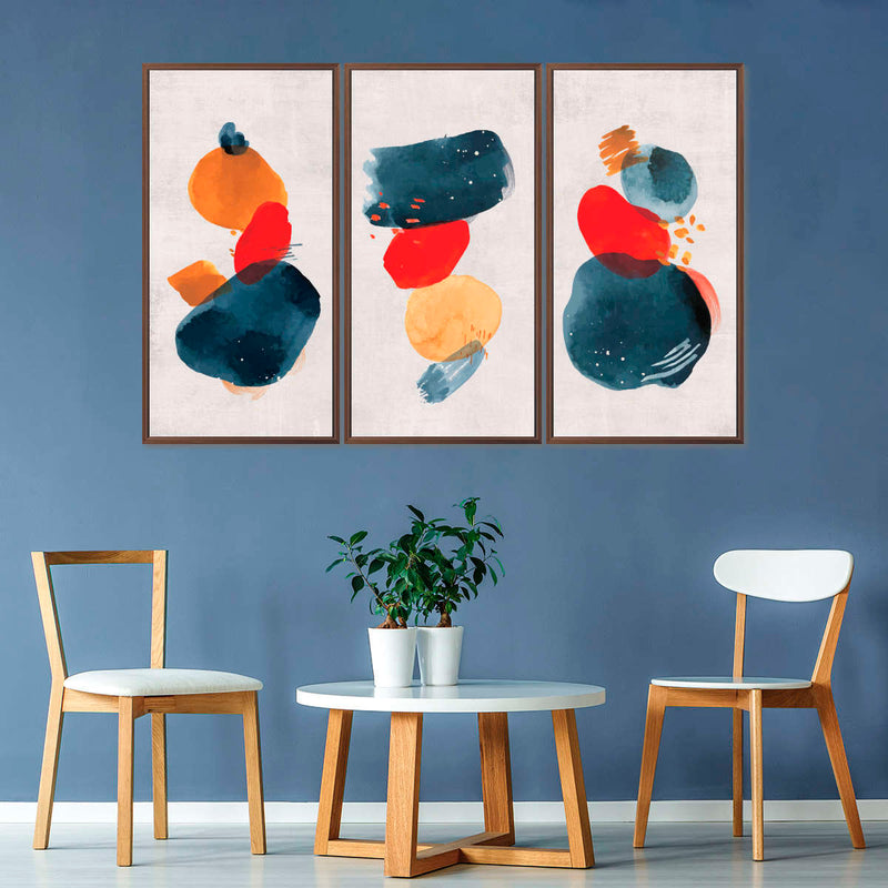 Watercolor Blotches Canvas Set Wall Art