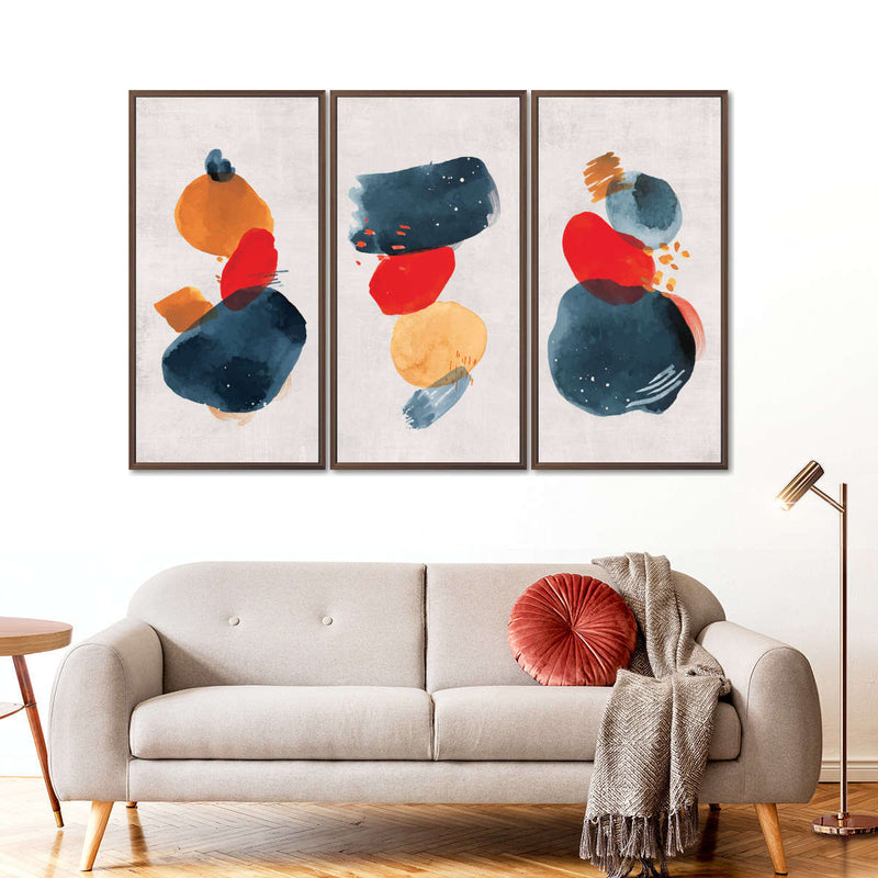 Watercolor Blotches Canvas Set Wall Art
