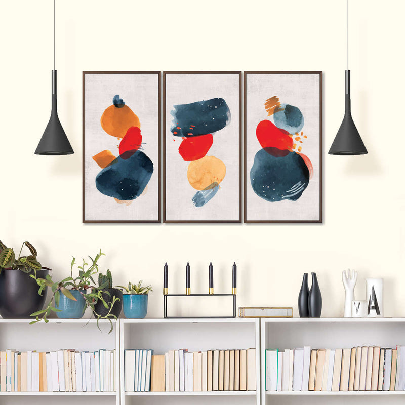 Watercolor Blotches Canvas Set Wall Art