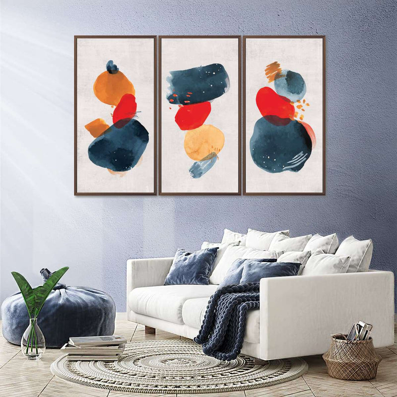 Watercolor Blotches Canvas Set Wall Art