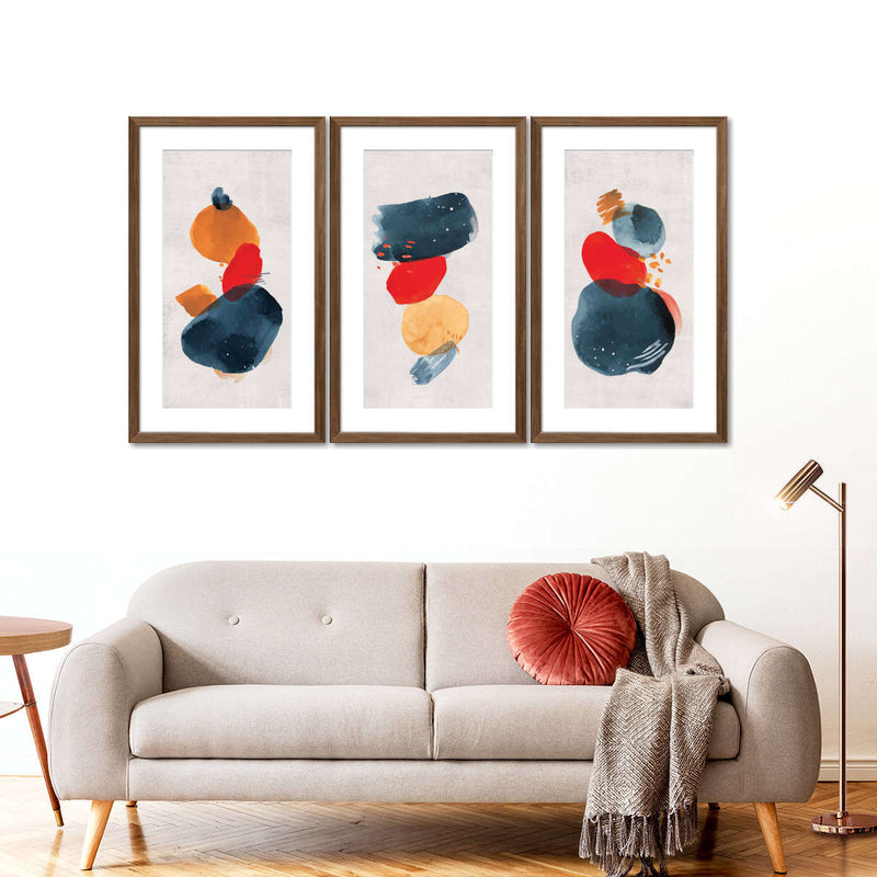 Watercolor Blotches Canvas Set Wall Art