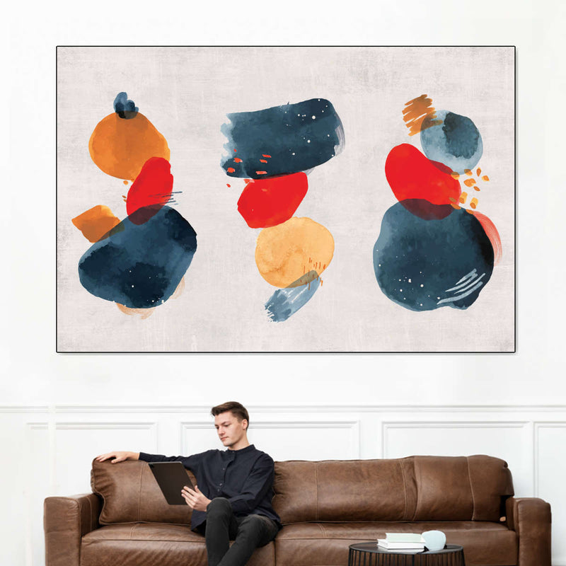 Watercolor Blotches Canvas Set Wall Art