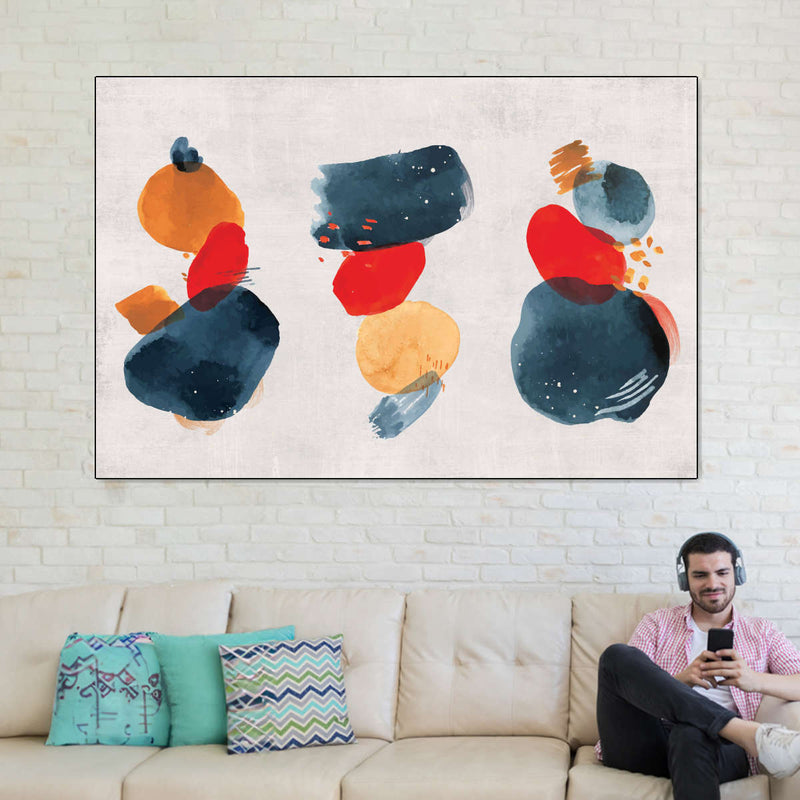 Watercolor Blotches Canvas Set Wall Art