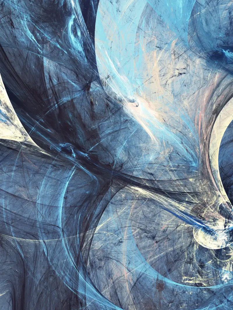 Ocean Line Swirls Abstract Wall Art