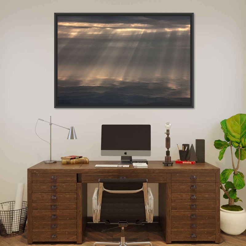 Sunrays And Cloudy Sky Wall Art