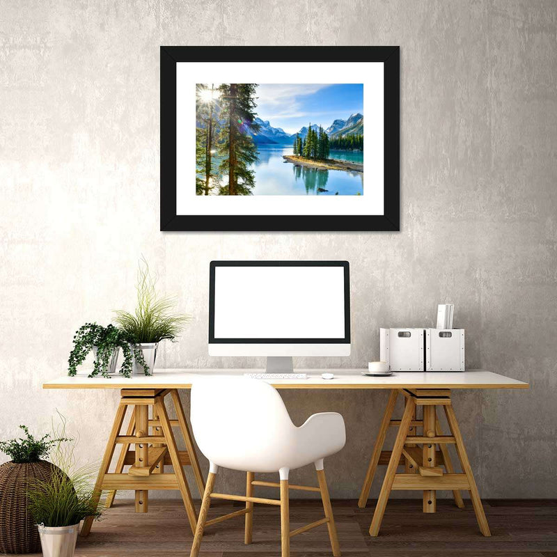 Sunny Maligne Lake Wall Art