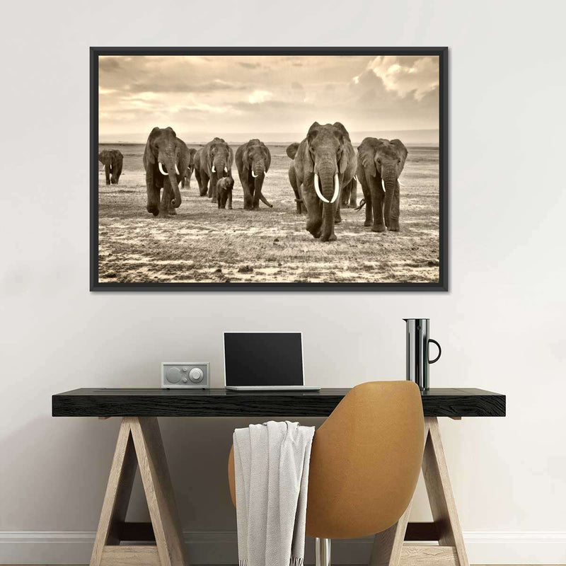 Herd Of Elephants Wall Art