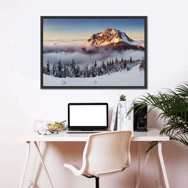 Snow Mountain Sunset Wall Art