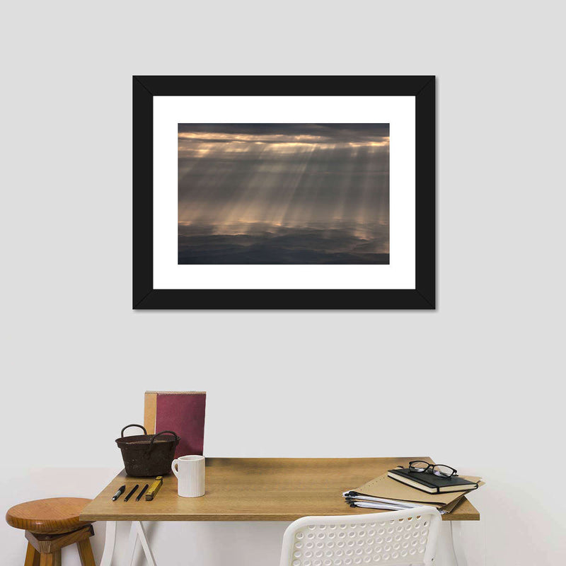 Sunrays And Cloudy Sky Wall Art